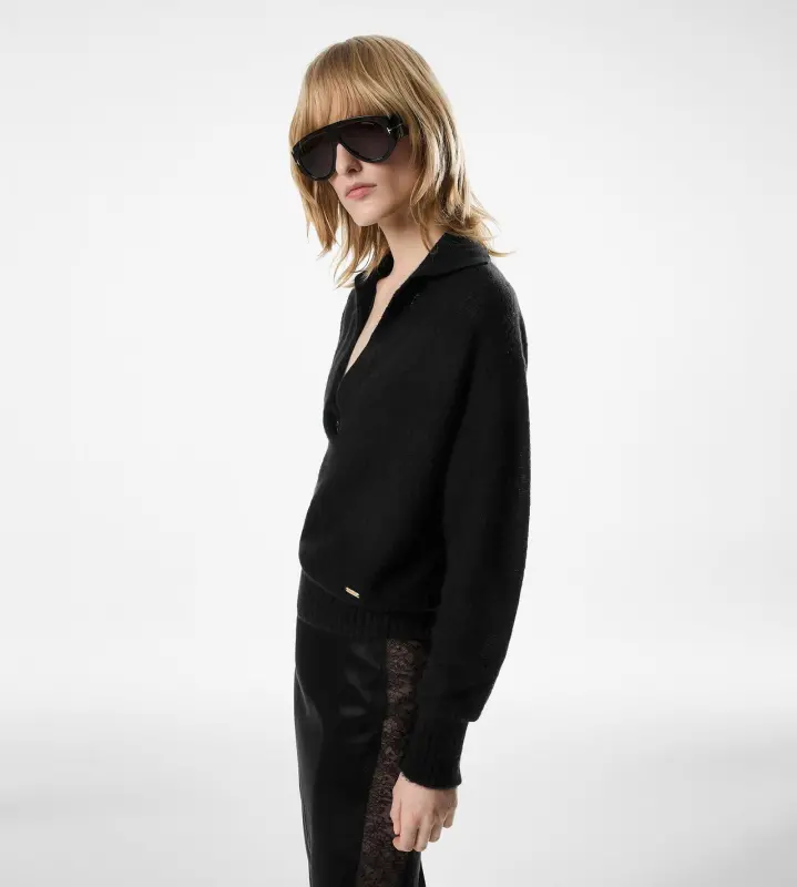 LONG SLEEVE CASHMERE SILK POLO online